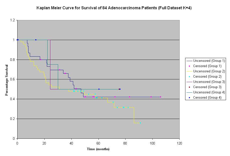 K=4 Kaplan Meier Curve